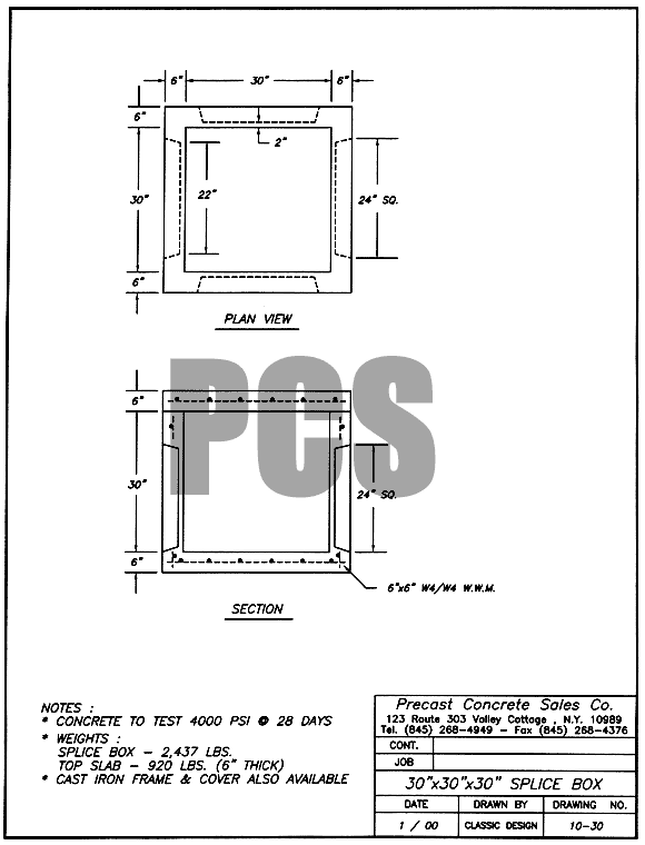 30 in. x 30 in. x 30 in. Splice Box