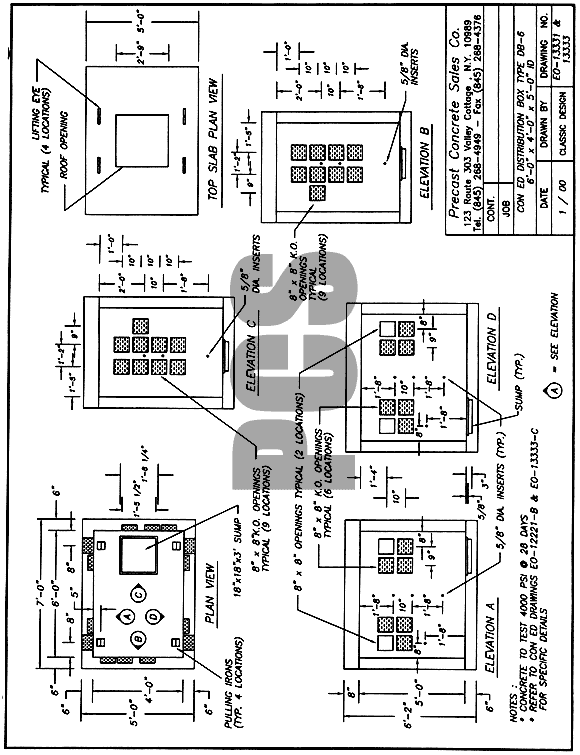 CON ED Distribution Box Type DB-6 6 ft.-0 in. x 4 ft.-0 in. x 5 ft.-0 in. ID