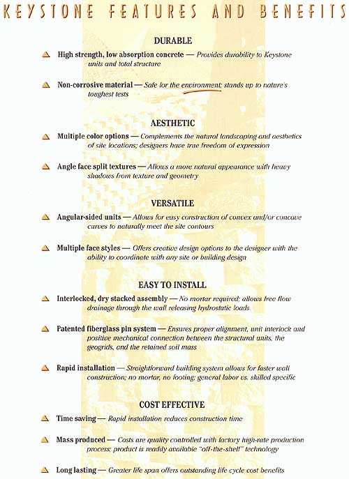 Keystone Features and Benefits