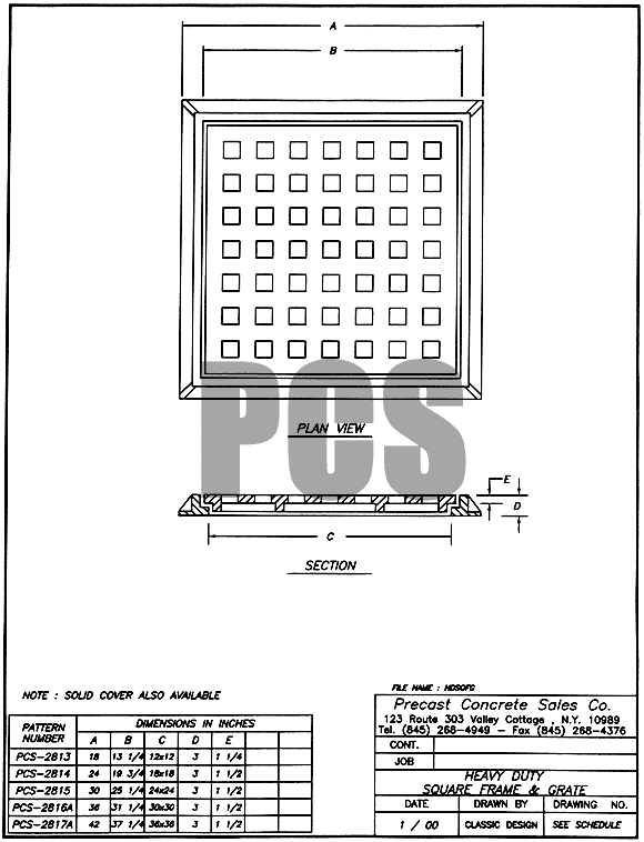 Heavy Duty Square Frame & Grate