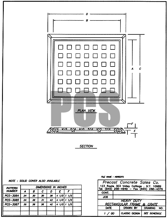 Heavy Duty Rectangular Frame & Grate