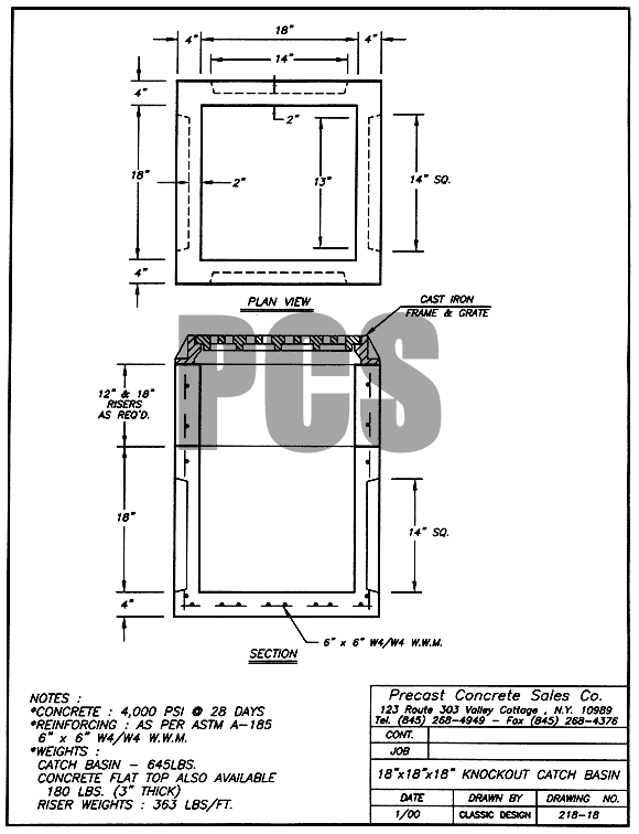 18 in. x 18 in. x 18 in. Knockout Catch Basin