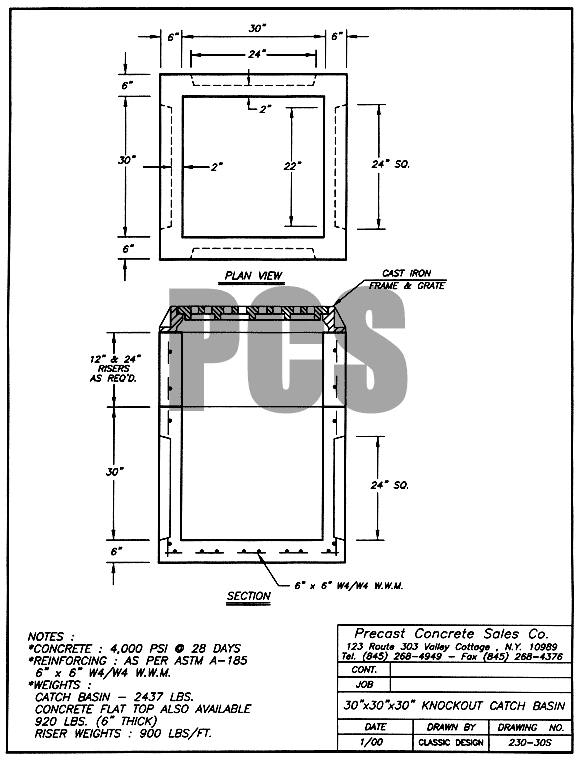 30 in. x 30 in. x 30 in. Knockout Catch Basin