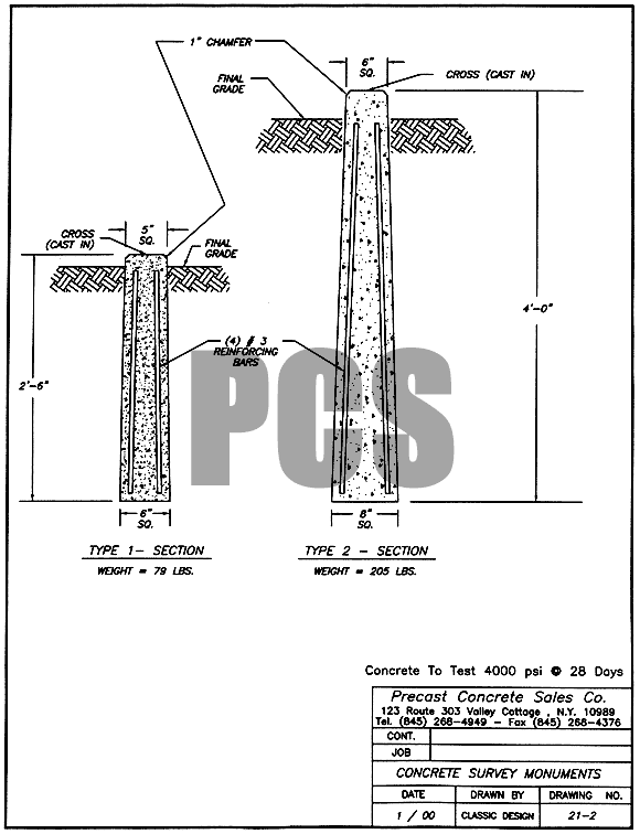 Concrete Survey Monuments