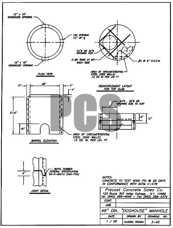 48 in. Dia. Doghouse Manhole