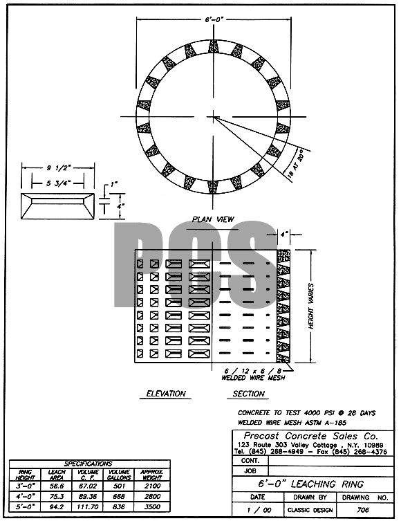 6 ft.-0 in. Leaching Ring