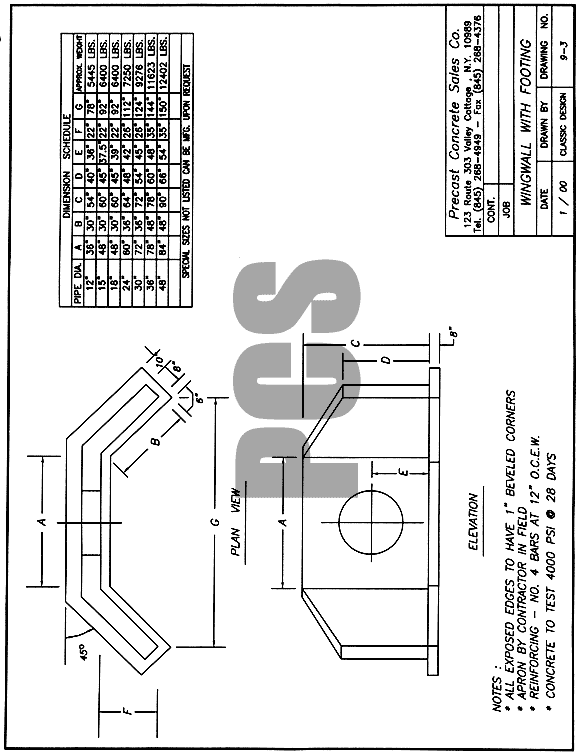 Wingwall With Footing